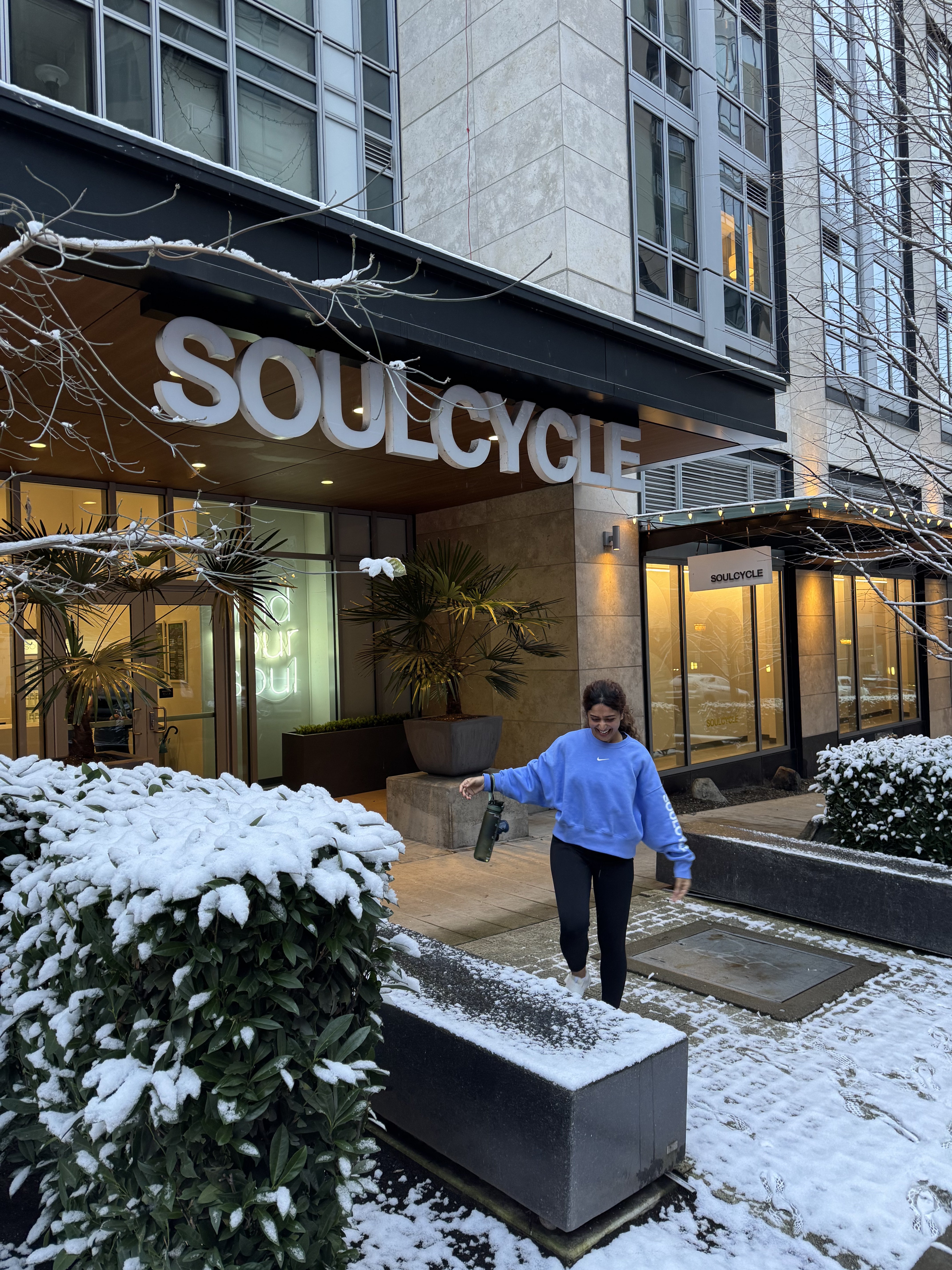 SoulCycle studio in the snow