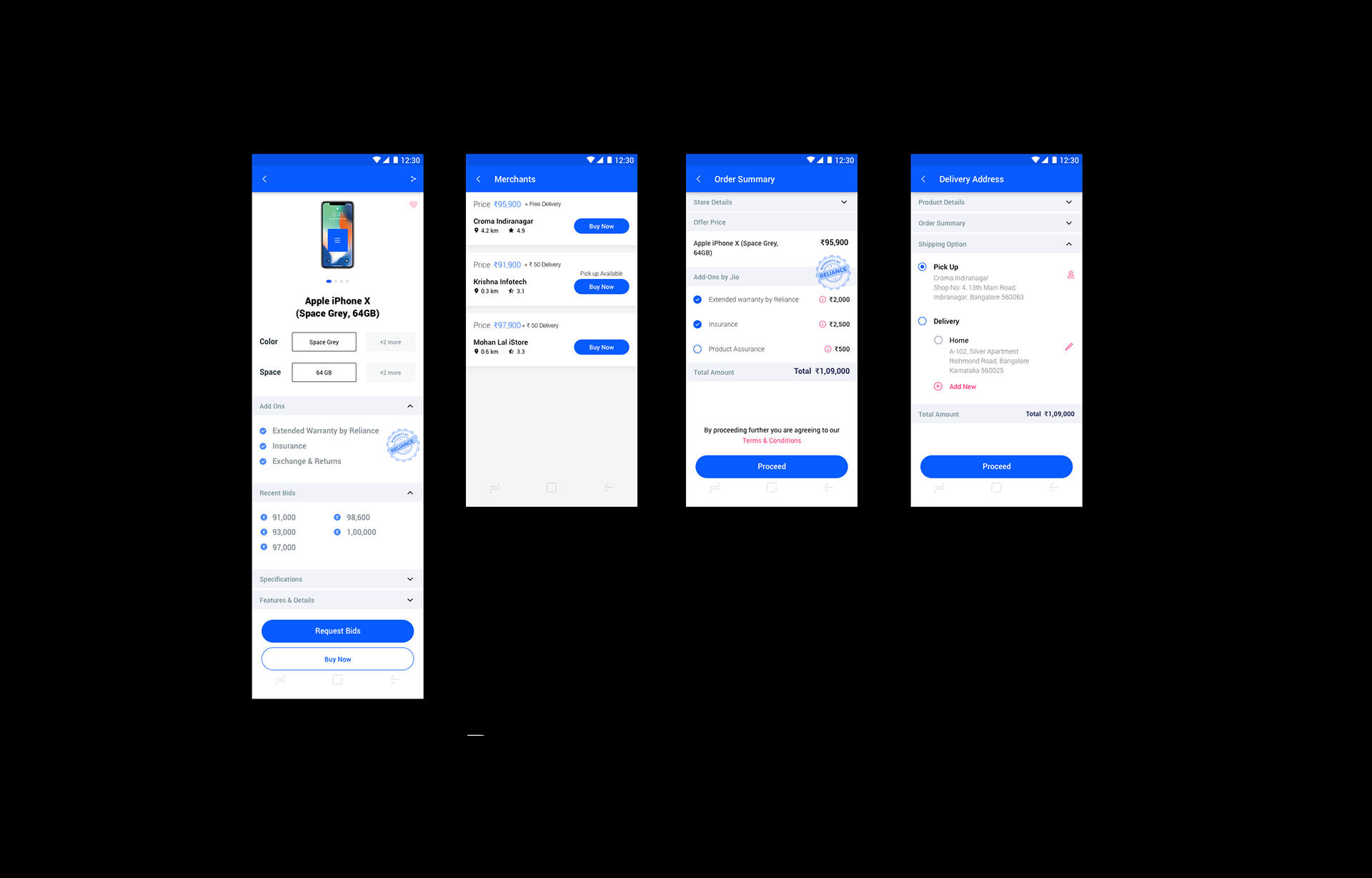 Customer App — Product details & Order
