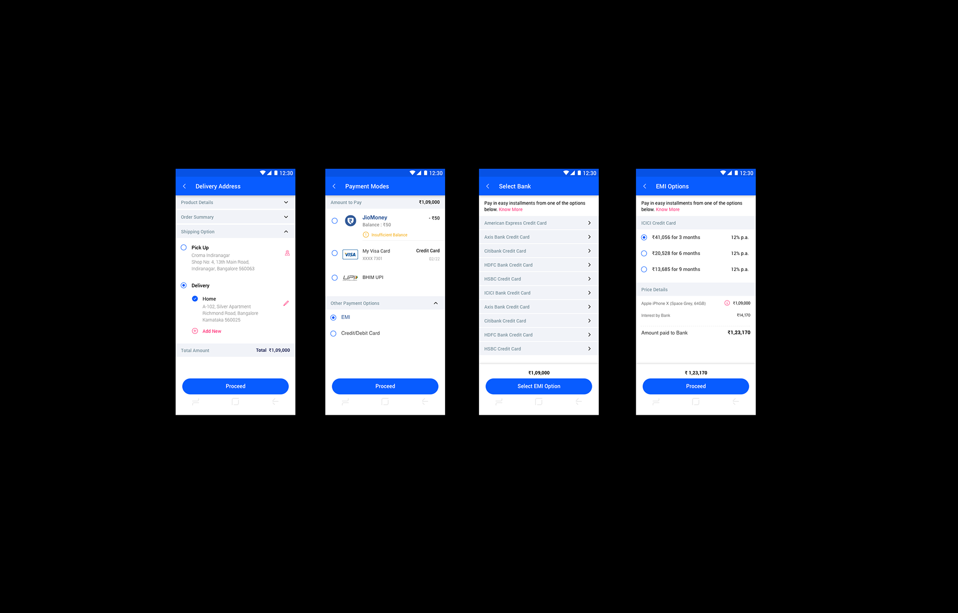 Customer App — Payment & EMI Options