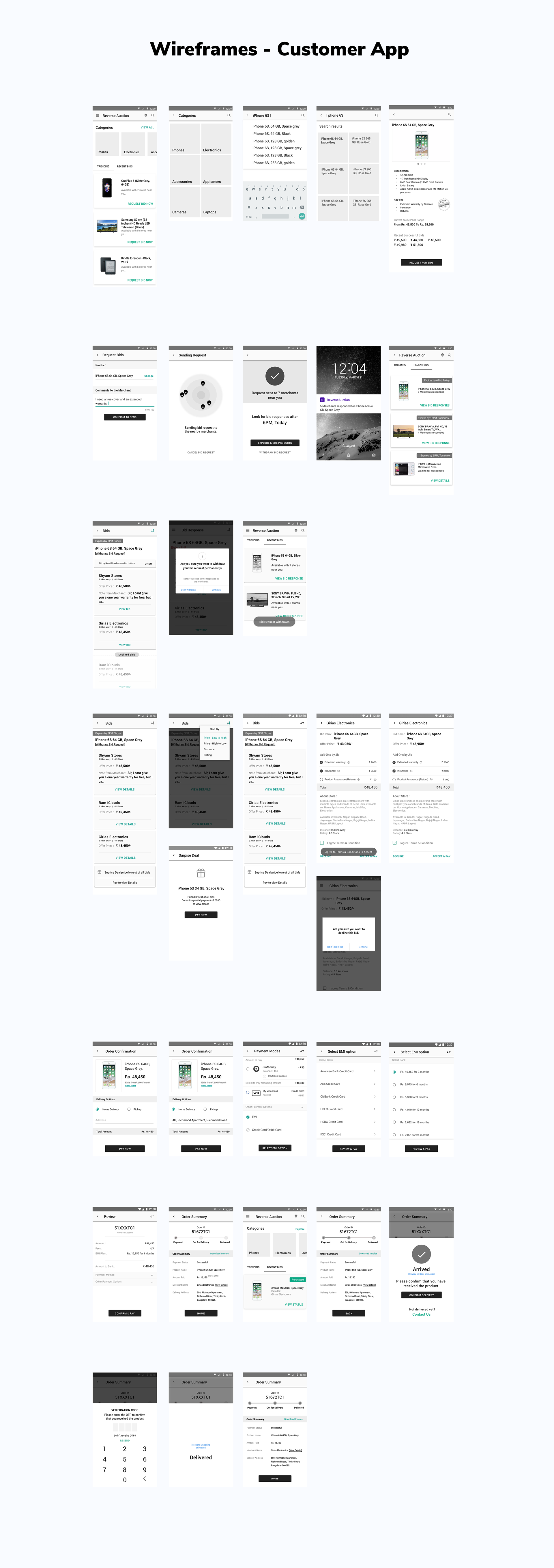 User Flow - Customer and Merchant Apps