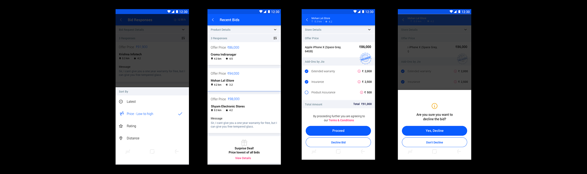 Bids Received — Filtering & Selection