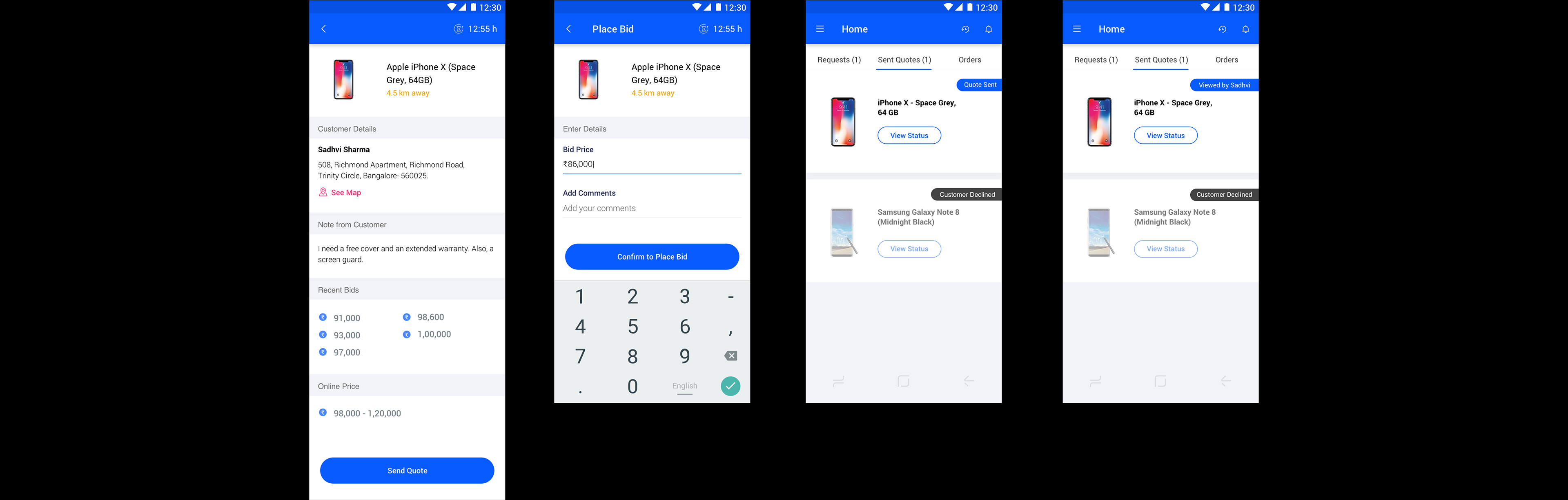 Merchant App — Place Bid