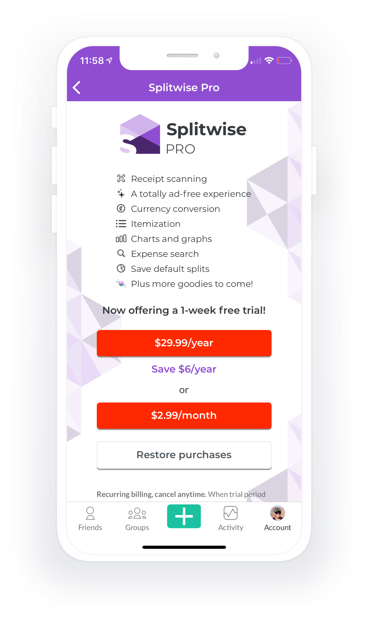 Splitwise 2020 Pro version